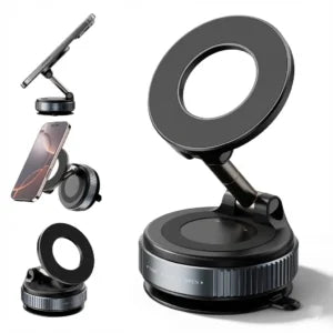 Support Téléphone Auto 360° en Silicone – Ventouse Ultra-Forte & Magnétique pour Pare-Brise et Tableau de Bord