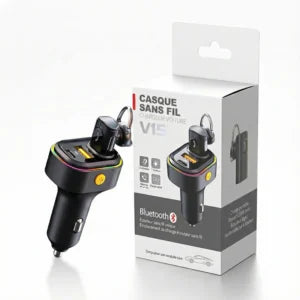 Écouteurs Bluetooth 2-en-1 pour voiture, microphone intégré – Promo : 1 acheté = 1 offert